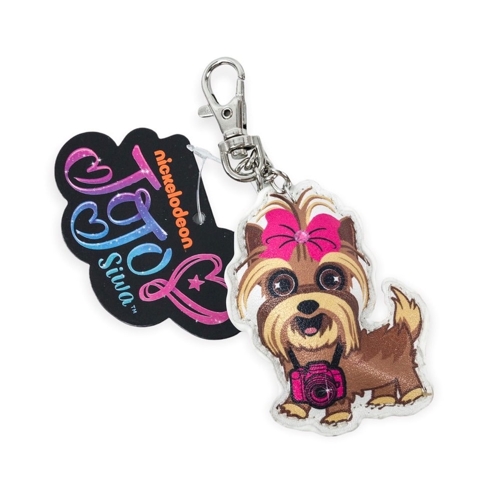 NEW JoJo Siwa Bow Bow Dog Keychain Puppy with Camera for Backpack Purse Bags